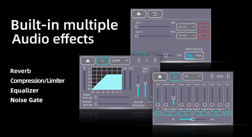 Built in multiple Audio effects S-TRACK