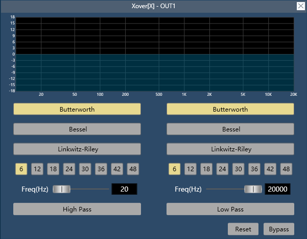 Crossover and filter S-TRACK